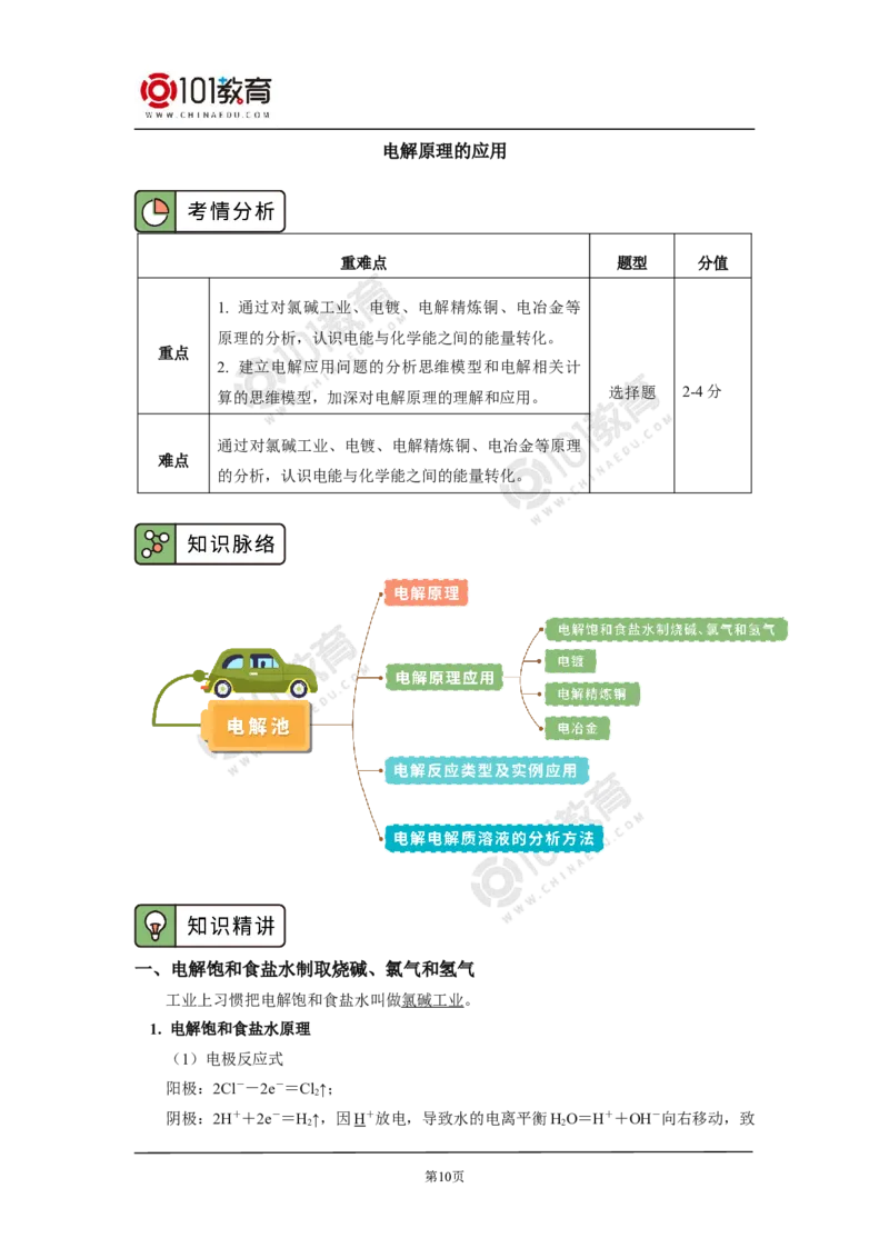选择性必修1第四章第二节电解池（1）_新人教版高二化学选修一、二、三_新人教版高中化学选择性必修第一册_高二化学（选择性必修第一册）学案练习
