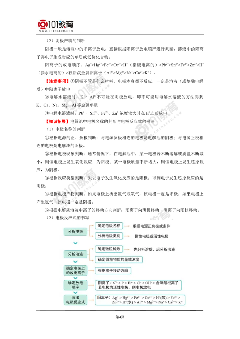 选择性必修1第四章第二节电解池（1）_新人教版高二化学选修一、二、三_新人教版高中化学选择性必修第一册_高二化学（选择性必修第一册）学案练习