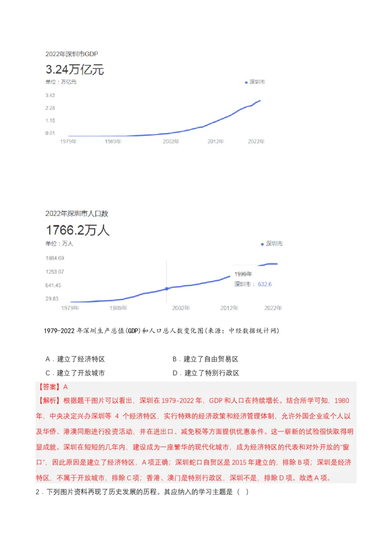第9课对外开放（分层作业解析板）_新八下历史_00、更新资料3月23日_第二套(4)_分层作业