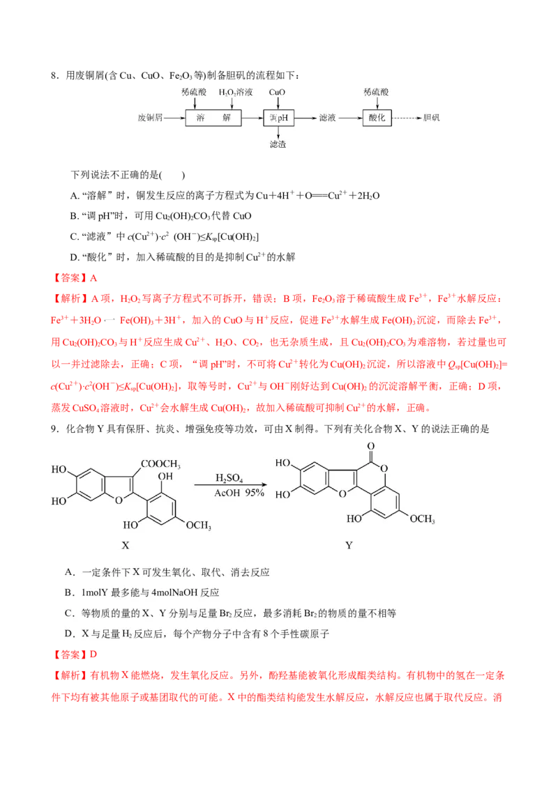黄金卷06-赢在高考&middot;黄金8卷备战2024年高考化学模拟卷（江苏专用）（解析版）_05高考化学_2024年新高考资料_4.2024高考模拟预测试卷