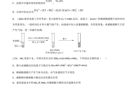高频考点12铜及其化合物-2023年高考化学二轮复习高频考点51练（原卷版）_05高考化学_新高考复习资料_2023年新高考资料_二轮复习_2023年高考化学二轮复习高频考点51练292724123
