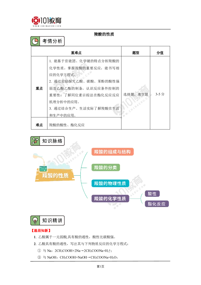 选择性必修3第三章烃的衍生物第四节羧酸羧酸衍生物_新人教版高二化学选修一、二、三_新人教版高中化学选择性必修第三册_高二化学（选择性必修第三册）学案练习