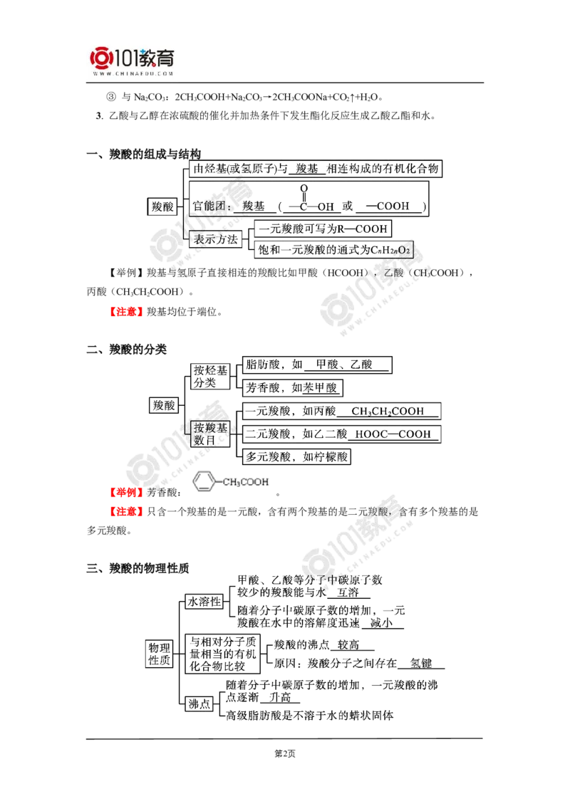 选择性必修3第三章烃的衍生物第四节羧酸羧酸衍生物_新人教版高二化学选修一、二、三_新人教版高中化学选择性必修第三册_高二化学（选择性必修第三册）学案练习