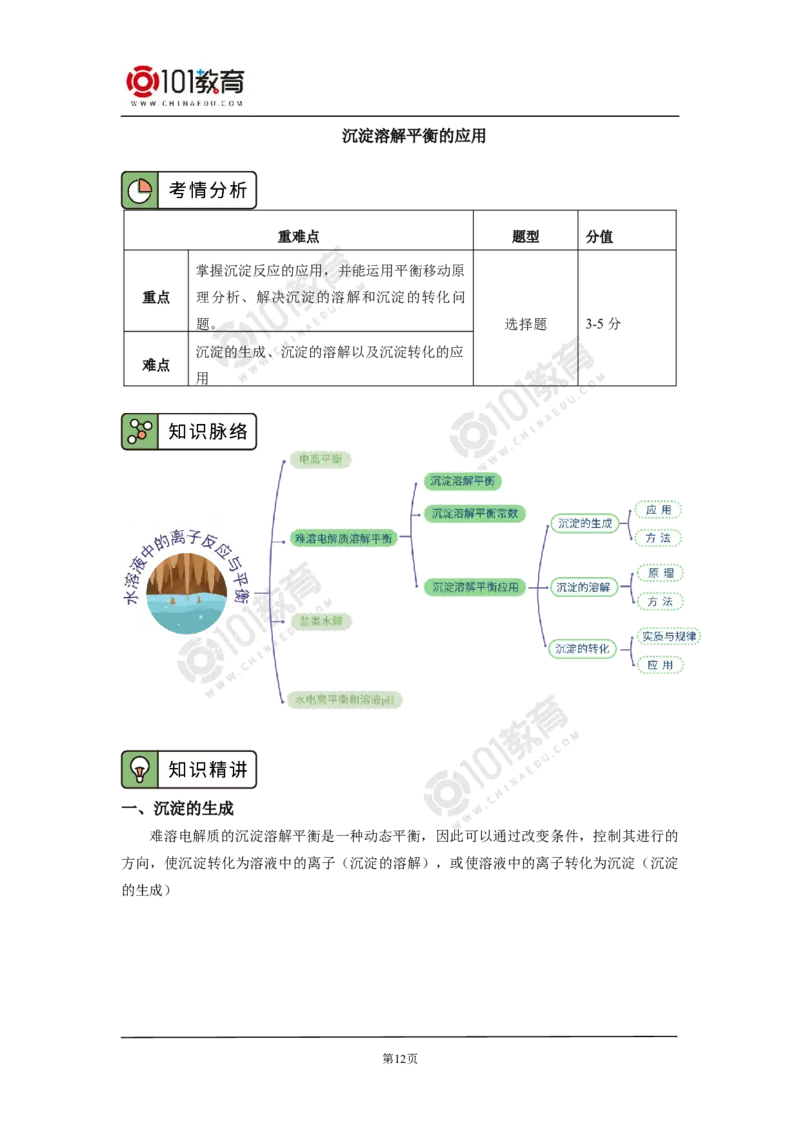 选择性必修1第三章第四节沉淀溶解平衡_新人教版高二化学选修一、二、三_新人教版高中化学选择性必修第一册_高二化学（选择性必修第一册）学案练习