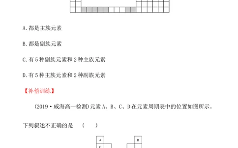 2020学年新人教版必修1：4.1.2元素周期表　核素作业1_化学课件_新人教版高一化学必修一同步练习_4.1原子结构与元素周期表同步练习（3课时，6份，含解析）