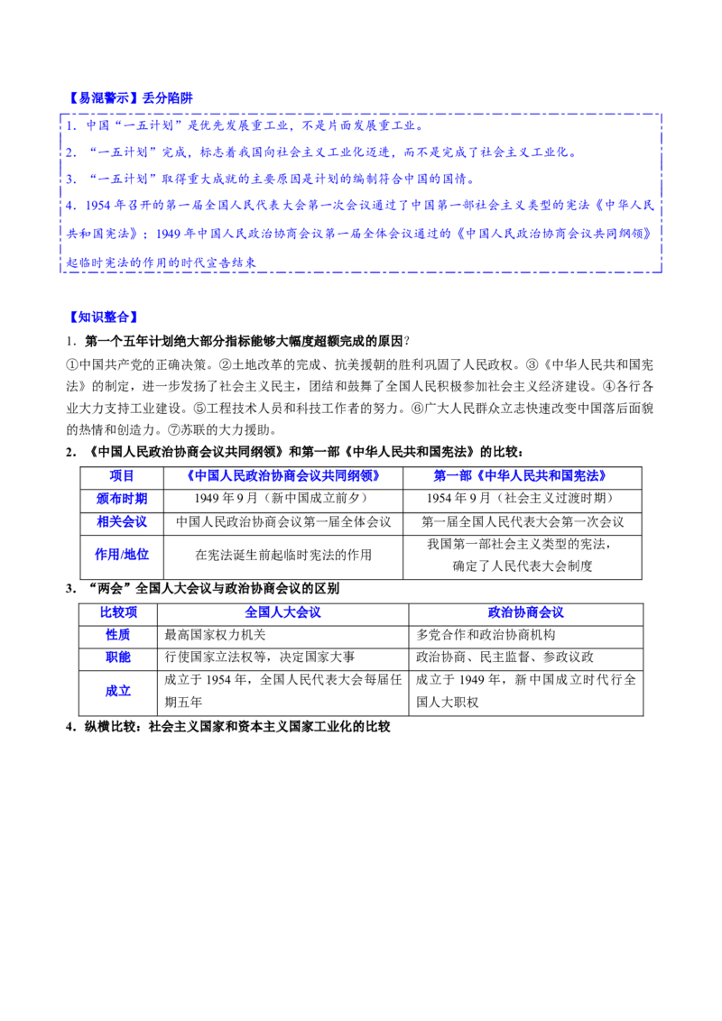 第4课新中国工业化的起步和人民代表大会制度的确立（导学案）-（统编版）_新八下历史_00、更新资料3月23日_第二套(4)_大单元教学课件+教学设计-U40