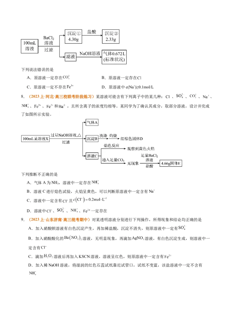 题型03离子方程式正误判断离子共存、检验和推断（原卷版）_05高考化学_2024年新高考资料_2.2024二轮复习_2024年高考化学二轮热点题型归纳与变式演练（新高考通用）