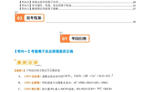 题型03离子方程式正误判断离子共存、检验和推断（原卷版）_05高考化学_2024年新高考资料_2.2024二轮复习_2024年高考化学二轮热点题型归纳与变式演练（新高考通用）