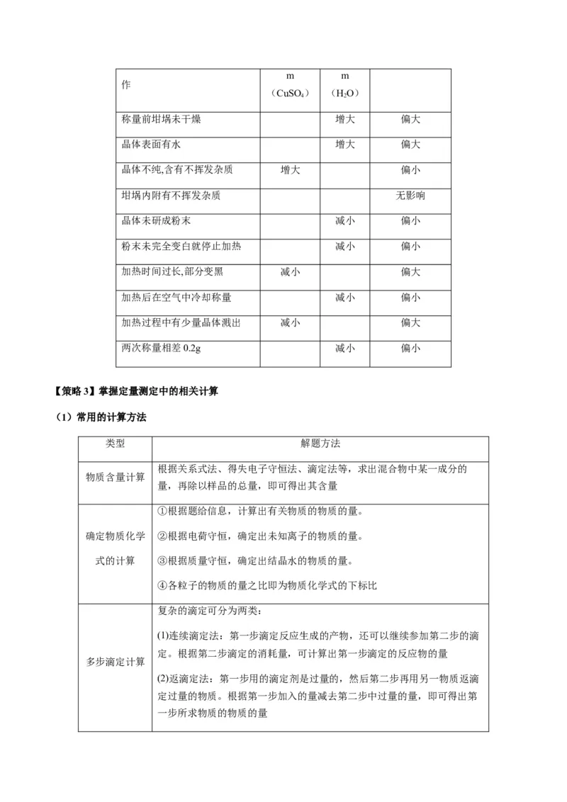 重难点15定量分析型实验综合题-2024年高考化学热点&middot;重点&middot;难点专练（新高考专用）（解析版）_05高考化学_2024年新高考资料_3.2024专项复习