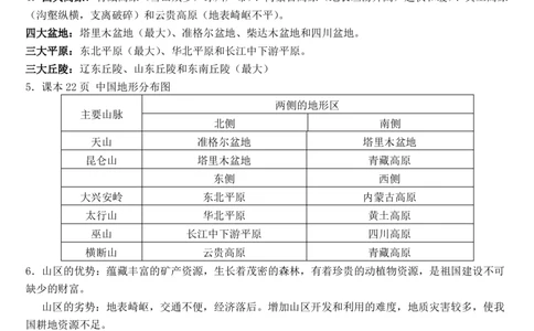 八年级上册地理知识点总结(晋教版)_24秋《初中各科知识点梳理》_初中地理《知识梳理》7-8年级上下册_晋教版初中地理7-8年级上下册知识梳理