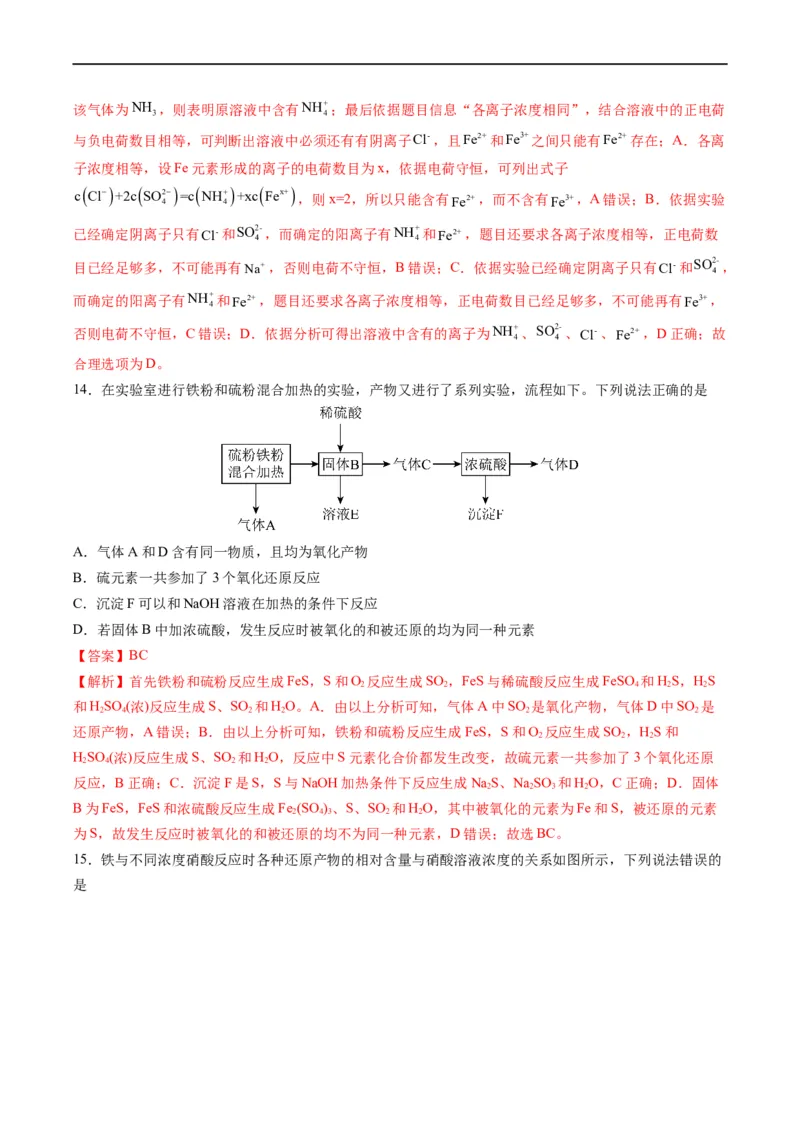 重难点08常见无机物的性质与转化（解析版）_05高考化学_新高考复习资料_2023年新高考资料_专项复习_2023年高考化学热点&middot;重点&middot;难点专练（新高考专用）