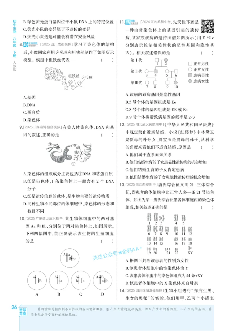 2026《初中生物&bull;53同步练习》八下_2026春《初中一遍过》系列_2026《初中一遍过》8年级下册数学、物理地理生物