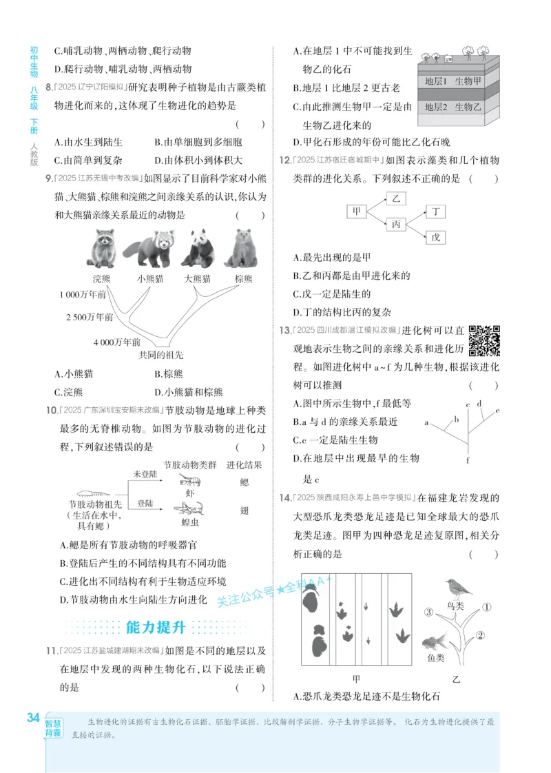 2026《初中生物&bull;53同步练习》八下_2026春《初中一遍过》系列_2026《初中一遍过》8年级下册数学、物理地理生物