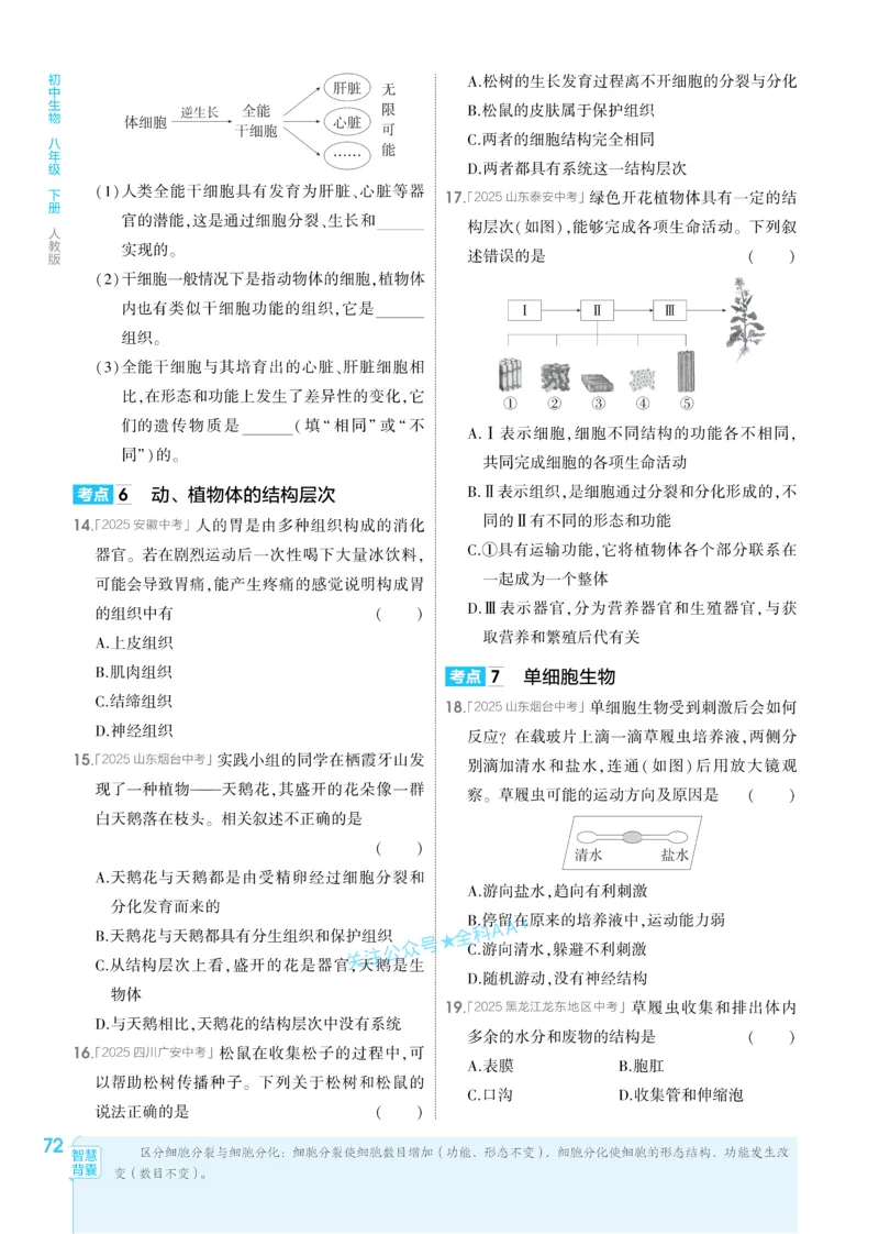 2026《初中生物&bull;53同步练习》八下_2026春《初中一遍过》系列_2026《初中一遍过》8年级下册数学、物理地理生物