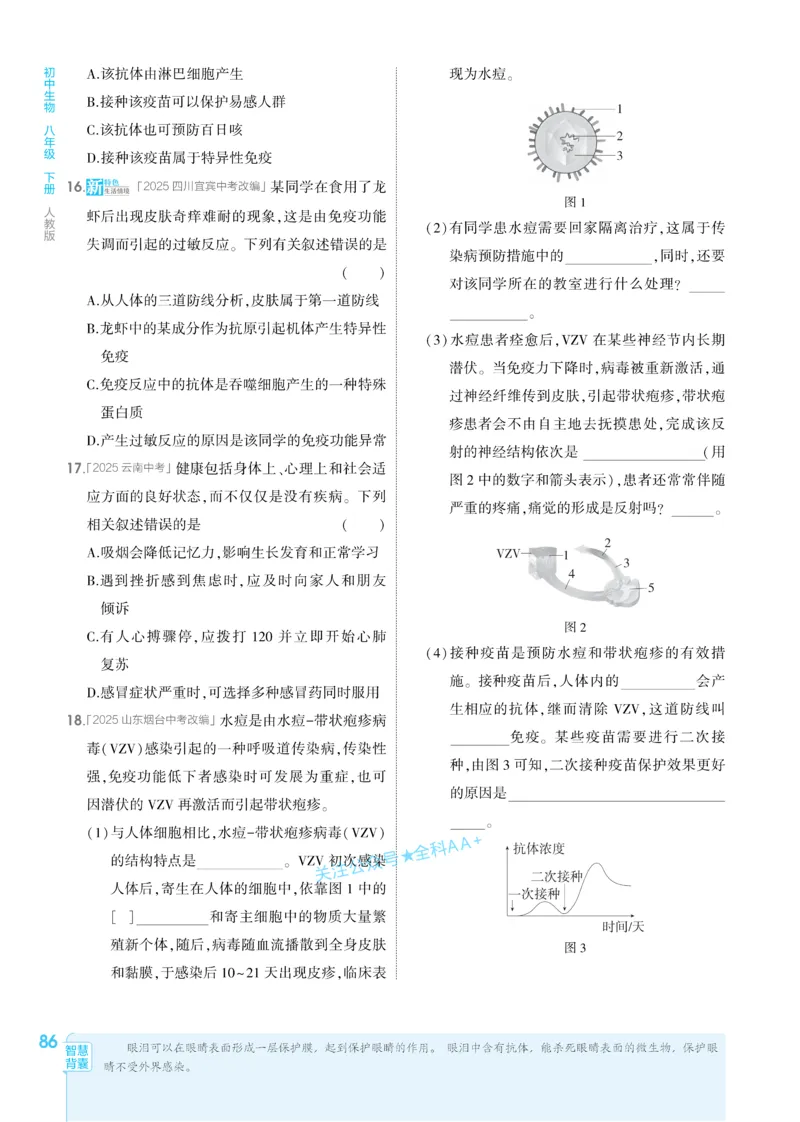 2026《初中生物&bull;53同步练习》八下_2026春《初中一遍过》系列_2026《初中一遍过》8年级下册数学、物理地理生物