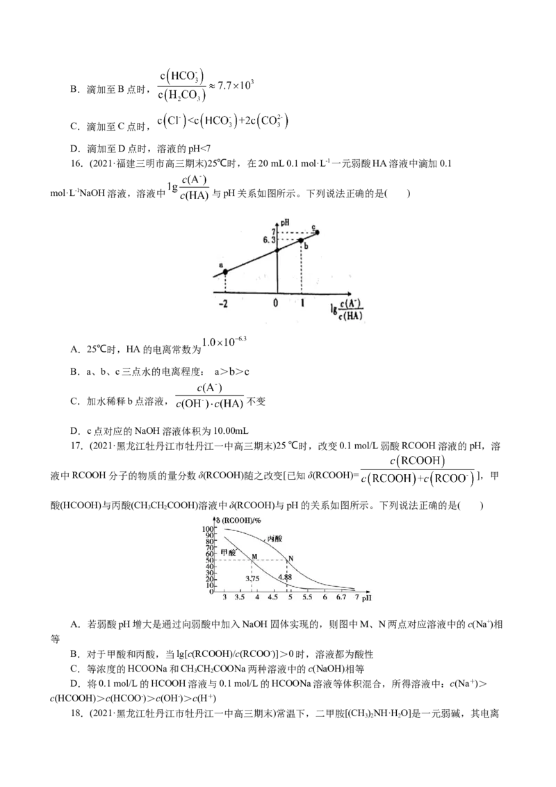 解密10水溶液中离子反应(集训)(原卷版)_05高考化学_新高考复习资料_2021新高考资料_高频考点解密2021年高考化学二轮复习讲义+分层训练4.7更新
