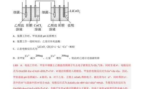 高频考点25离子交换膜的作用-2023年高考化学二轮复习高频考点51练（解析版）_05高考化学_新高考复习资料_2023年新高考资料_二轮复习_2023年高考化学二轮复习高频考点51练292724123