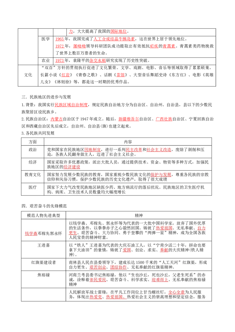 第6课社会主义建设的巨大成就和先锋模范（任务型导学案）（解析版）_新八下历史_00、导学案更新中_新课标资料（看这里面）