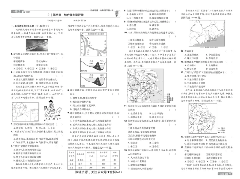 2026《初中地理&bull;天星一遍过》八下RJ单元卷_2026春《初中一遍过》系列_2026《初中一遍过》8年级下册数学、物理地理生物