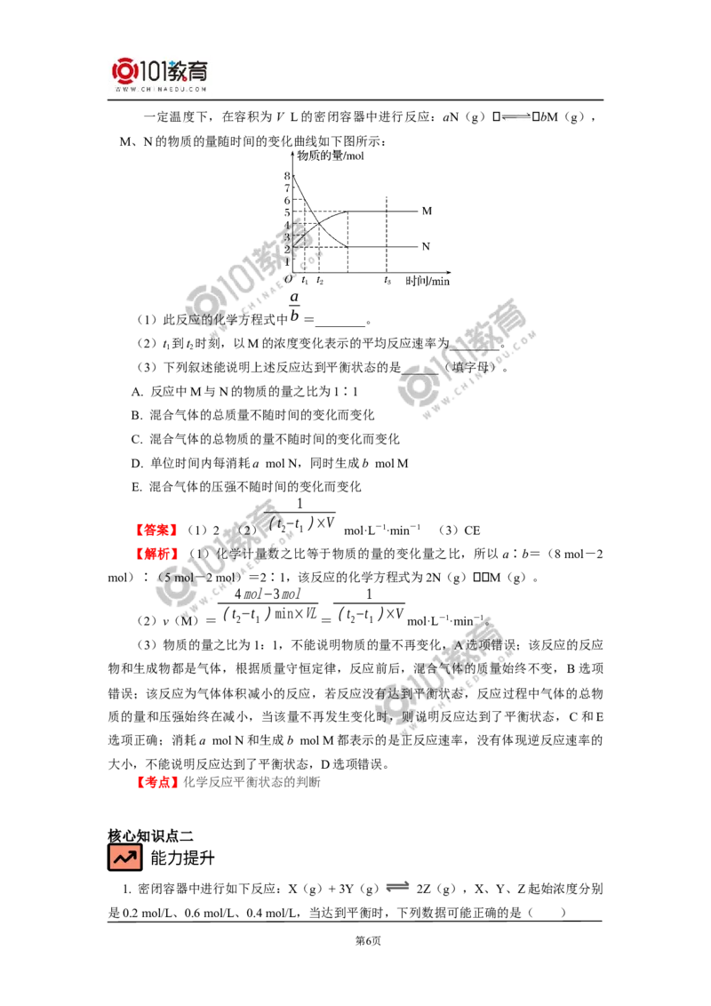 必修2第六章第二节化学反应的速率与限度（2）_新人教版高中化学必修一、二_新人教版高中化学必修下册_101教育学（下学期）配套学案和练习