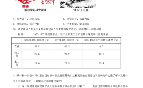 第6课艰辛探索与建设成就（分层作业原卷板）_新八下历史_00、更新资料3月23日_新版_第三套_第二套_2026春季新版-持续更新中_10.试题_同步练习_分层作业