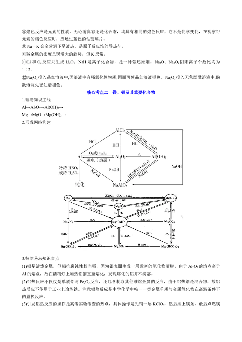 高考解密10常见金属及其重要化合物（讲义）-高频考点解密2023年高考化学二轮复习讲义+分层训练（新高考专用）（解析版）_05高考化学_新高考复习资料_2023年新高考资料_二轮复习