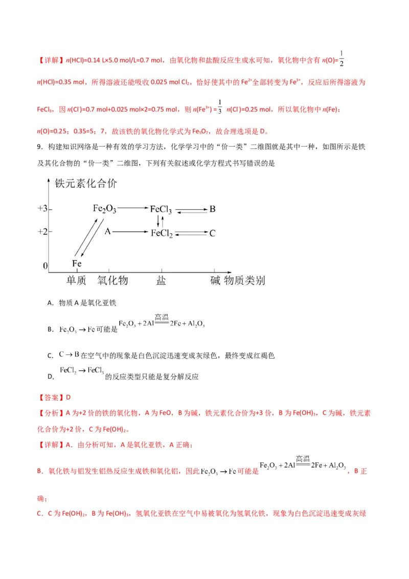 考点巩固卷03金属及其化合物&nbsp;-2024年高考化学一轮复习考点通关卷（新高考通用）（解析版）_05高考化学_2024年新高考资料_1.2024一轮复习