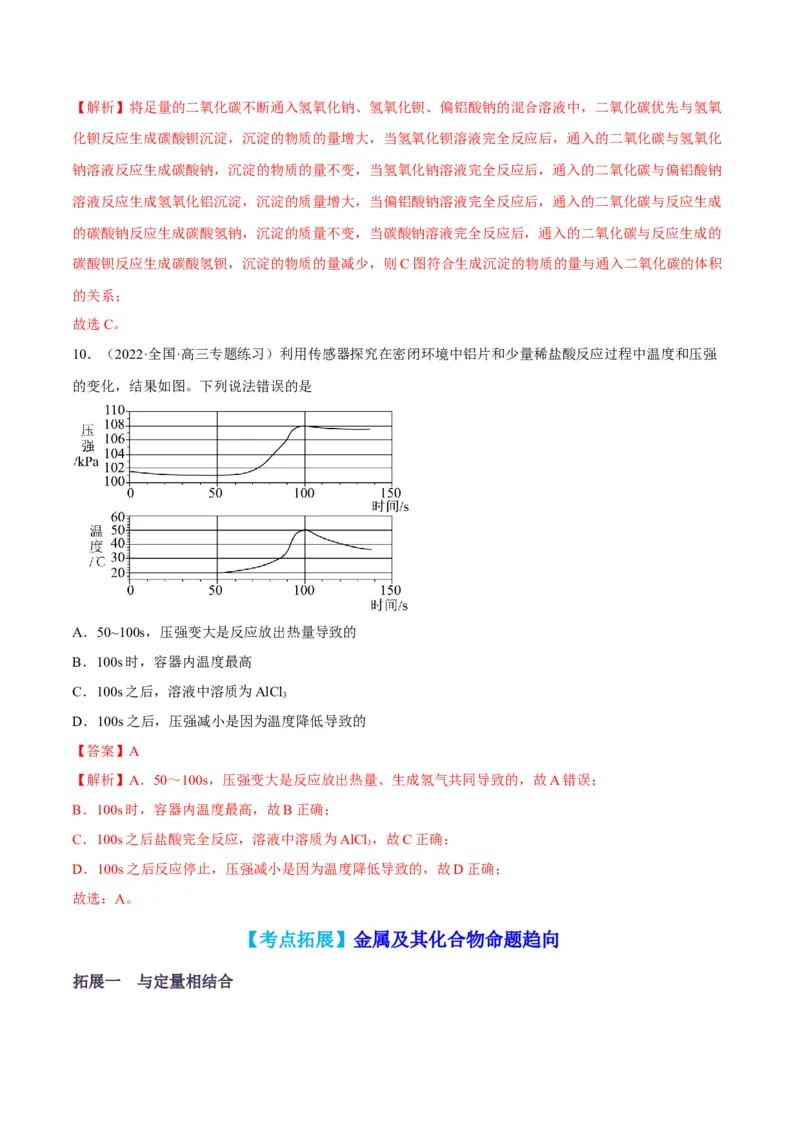 解密10金属及其化合物（讲义）-高频考点解密2022年高考化学二轮复习讲义+分层训练（全国通用）（解析版）_05高考化学_通用版（老高考）复习资料_2023年复习资料_二轮复习