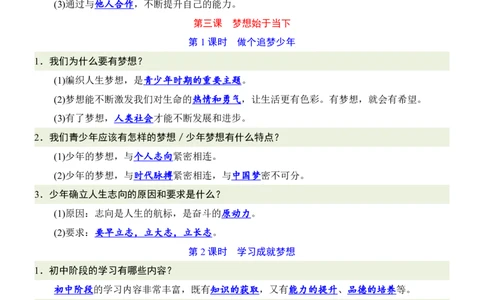 24新教材人教版七上道德与法治知识点背诵提纲_24秋《初中各科知识点梳理》_2024秋《名师总结》知识点789年级全科_24秋《名师总结》知识点七年级全科