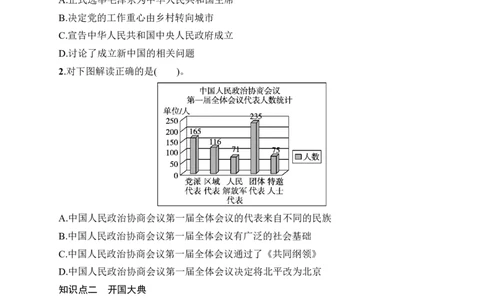 第1课　中华人民共和国成立_新八下历史_09、课时同步练习题word版完整版_第1单元　中华人民共和国成立和社会主义制度建立