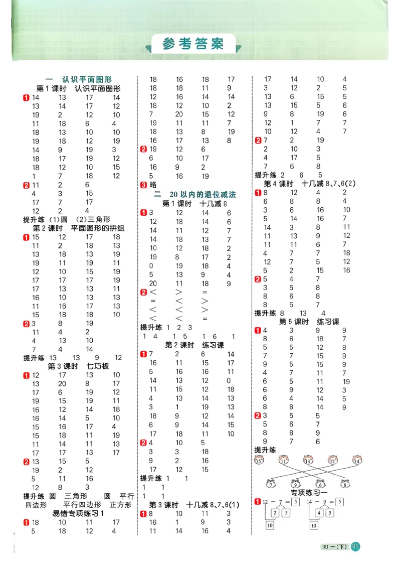 一下阳光同学计算小达人26春人教_26春人教版数学三下_09、练习题+试卷合集_-26春《计算小达人》_26春《阳光同学计算小达人》人教1下