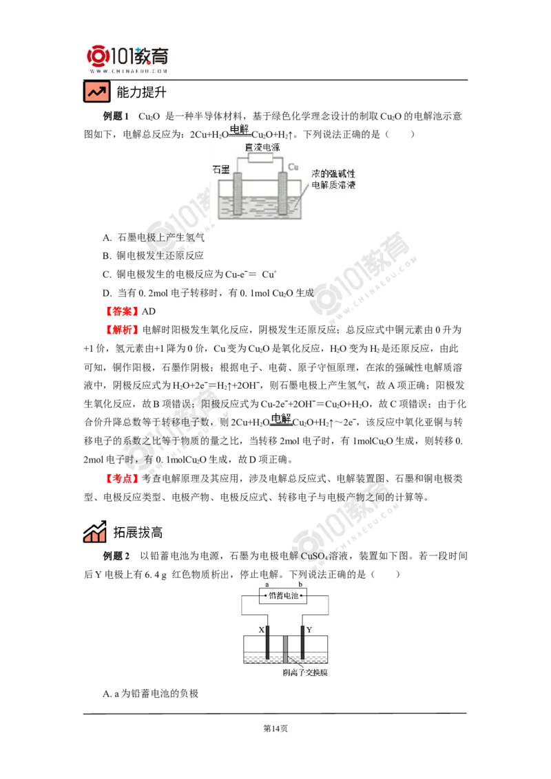 选择性必修1第四章第二节电解池（2）_新人教版高二化学选修一、二、三_新人教版高中化学选择性必修第一册_高二化学（选择性必修第一册）学案练习