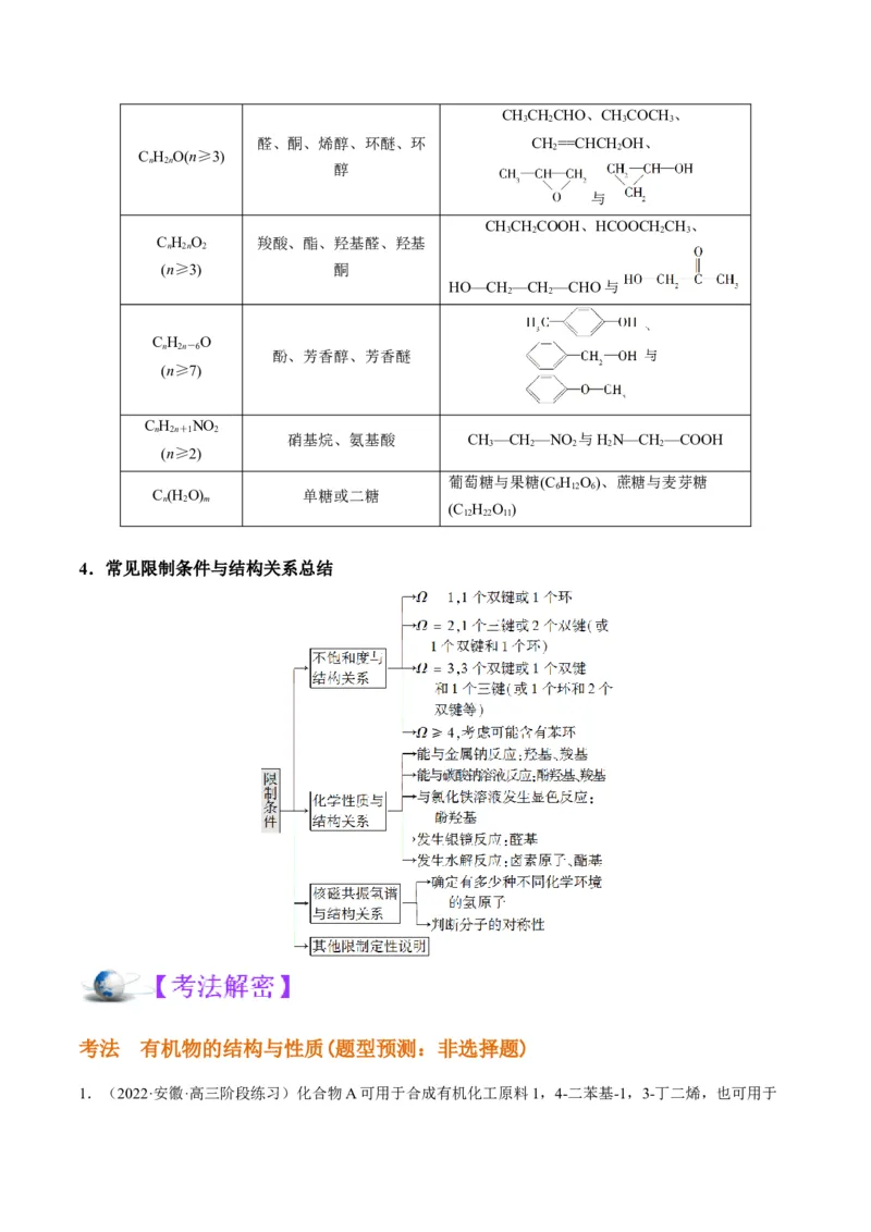 解密16有机物的结构与性质（讲义）-高频考点解密2022年高考化学二轮复习讲义+分层训练（全国通用）（原卷版）_05高考化学_通用版（老高考）复习资料_2023年复习资料_二轮复习