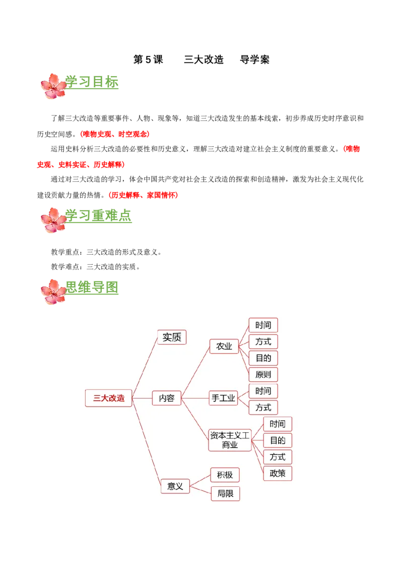 第5课三大改造（导学案）-（部编版）_新八下历史_00、更新资料3月23日_第二套(4)_导学案