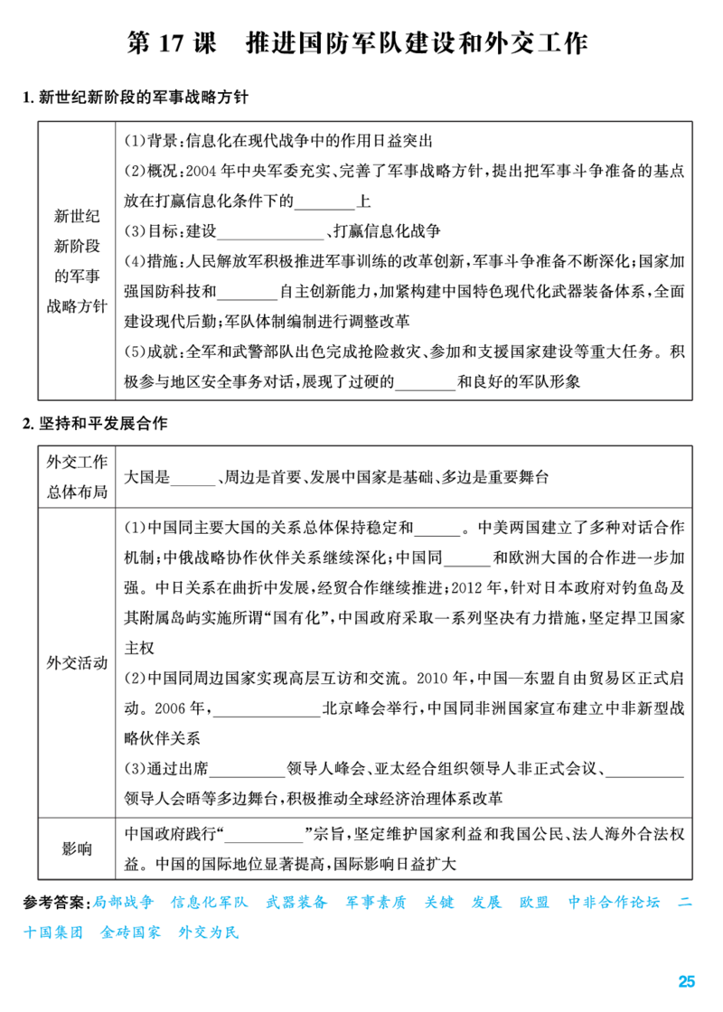 知识清单_新八下历史_11、课时知识点默写PDF版完整版