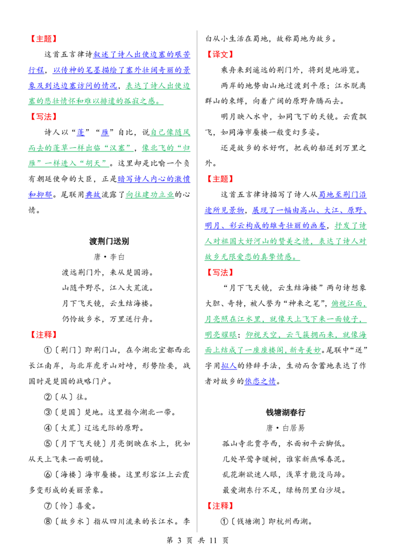 24年人教版八上语文古诗词鉴赏_24秋《初中各科知识点梳理》_2024秋《名师总结》知识点789年级全科_24秋《名师总结》知识点八年级全科