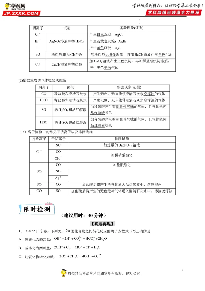 重难点03离子反应（解析版）_05高考化学_新高考复习资料_2023年新高考资料_专项复习_2023年高考化学热点&middot;重点&middot;难点专练（新高考专用）_903