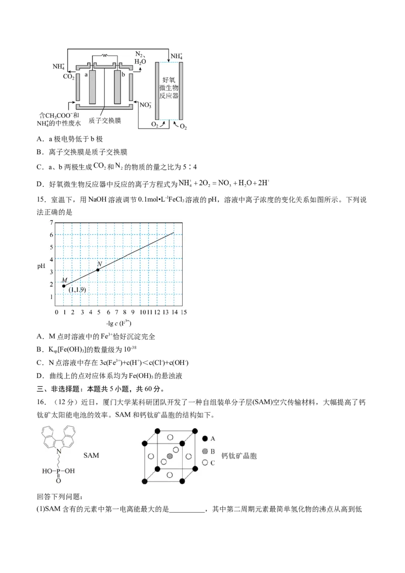 黄金卷07-赢在高考&middot;黄金8卷备战2024年高考化学模拟卷（山东专用）（原卷版）_05高考化学_2024年新高考资料_4.2024高考模拟预测试卷