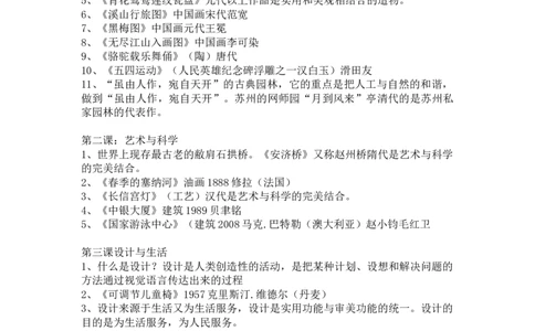 人美版九年级下册美术_24秋《初中各科知识点梳理》_初中美术《知识梳理》7-9年级上下册_人美版初中美术7-9年级上下册知识梳理