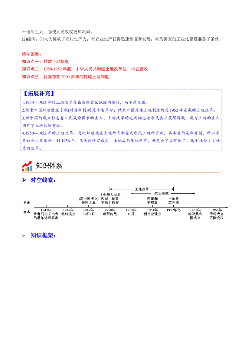 第3课土地改革（学案）-（统编版）_新八下历史_00、更新资料3月23日_第二套(4)_同步讲义-U15_2024版_学案