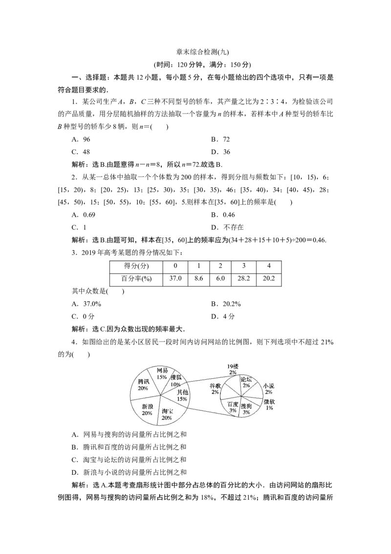 5章末综合检测(九)_化学课件_高中数学必修一二_2020年新改版--高中数学必修2（课件+学案+练习+章末复习）_（新教材）高中数学必修第二册全册章末综合检测+模块综合检测(共6份打包)