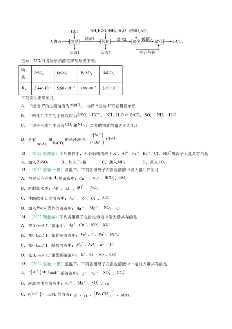 题型05离子反应-2025年高考化学二轮热点题型归纳与变式演练（新高考通用）（原卷版）_05高考化学_2025年新高考资料_二轮复习