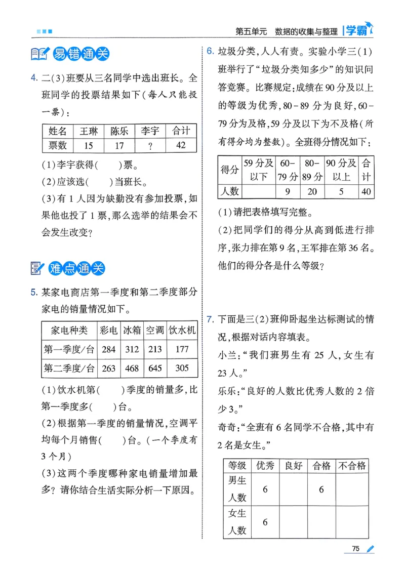 26春三下五星学霸数学人教_26春人教版数学三下_05、同步练习题+答案解析完整版