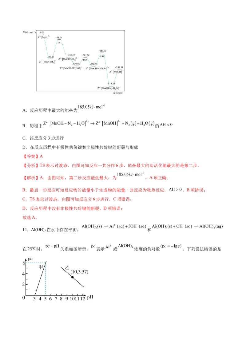 黄金卷06-赢在高考&middot;黄金8卷备战2024年高考化学模拟卷（河北专用）（解析版）_05高考化学_2024年新高考资料_4.2024高考模拟预测试卷