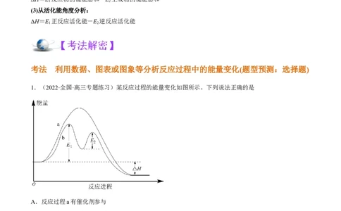 解密06化学反应与热能（讲义）-高频考点解密2022年高考化学二轮复习讲义+分层训练（全国通用）（原卷版）_05高考化学_通用版（老高考）复习资料_2023年复习资料_二轮复习
