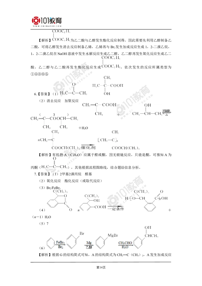 选择性必修3第三章烃的衍生物第五节有机合成_新人教版高二化学选修一、二、三_新人教版高中化学选择性必修第三册_高二化学（选择性必修第三册）学案练习