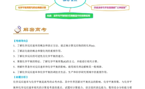 解密07化学反应速率与化学平衡（讲义）-高频考点解密2022年高考化学二轮复习讲义+分层训练（全国通用）（原卷版）_05高考化学_通用版（老高考）复习资料_2023年复习资料_二轮复习