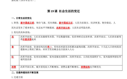 （知识清单）第六单元科技文化与社会生活-_新八下历史_00、更新资料3月23日_第二套(4)_单元知识复习专项-U89_2024版