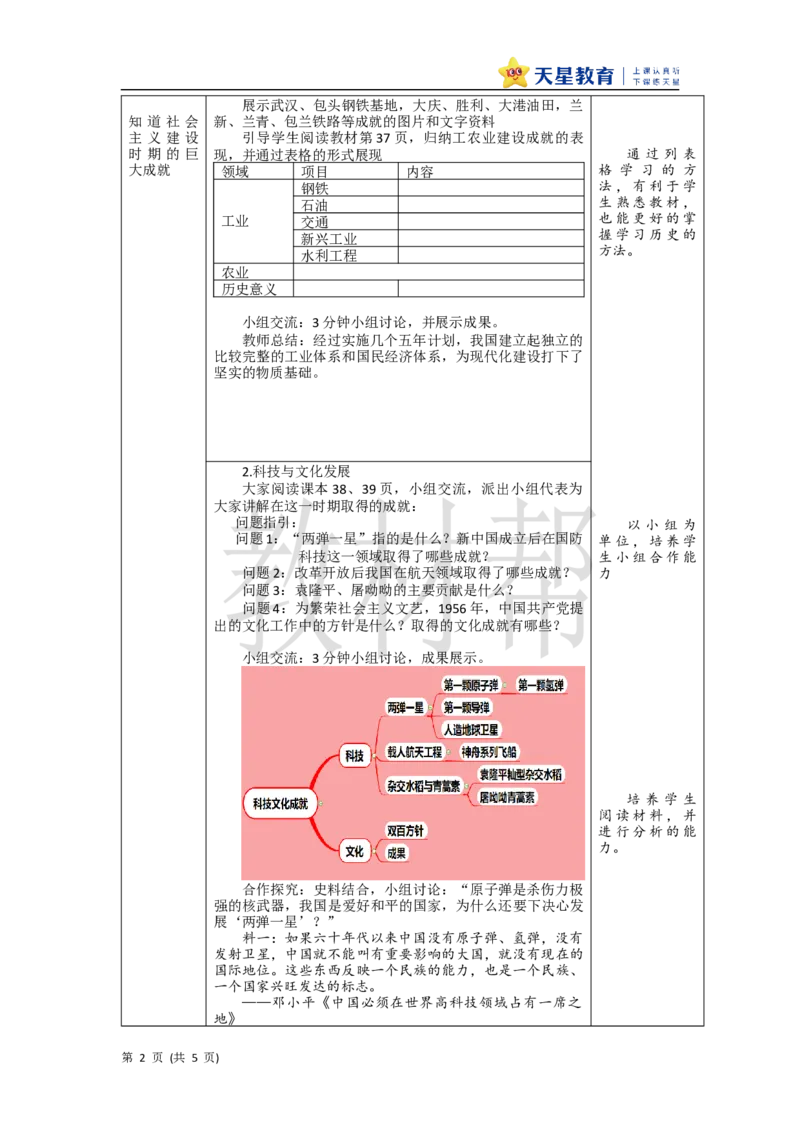 教学设计《社会主义建设的巨大成就和先锋模范》_新八下历史_00、上课课件PPT+教案更新中_第二单元_初中历史八下第6课《社会主义建设的巨大成就和先锋模范》