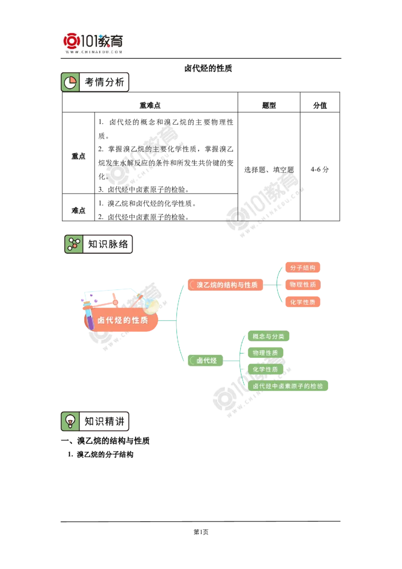 选择性必修3第三章烃的衍生物第一节卤代烃_新人教版高二化学选修一、二、三_新人教版高中化学选择性必修第三册_高二化学（选择性必修第三册）学案练习